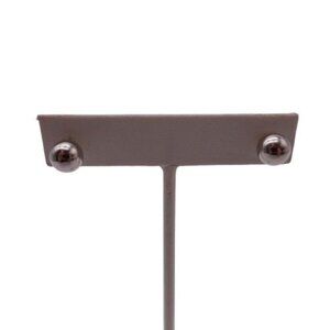 JCM 14K White Gold Classic Ball Stud Earrings Pushback Minimalist Quiet Luxury